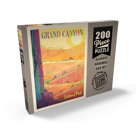 Grand Canyon National Park: Mule Train (Mod Design), Vintage Poster 200 Puzzle Schachtel Ansicht2