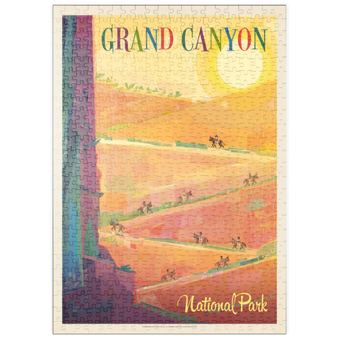 puzzleplate Grand Canyon National Park: Mule Train (Mod Design), Vintage Poster 500 Puzzle