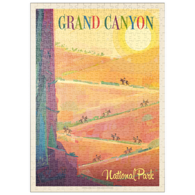 Darstellung des Puzzle Motivs Grand Canyon National Park: Maultierzug (Mod Design) - Puzzleteile: 500
