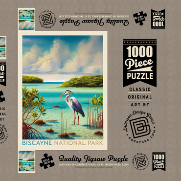 Darstellung des Puzzle Motivs Biscayne National Park: Among The Mangroves, Vintage Poster 1000 Puzzle Schachtel 3D Modell