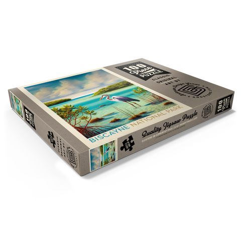 Darstellung des Puzzle Motivs Biscayne National Park: Unter den Mangroven Biscayne National Park: Among The Mangroves, Vintage Poster 100 Puzzle Schachtel Ansicht1