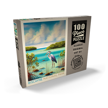 Darstellung des Puzzle Motivs Biscayne National Park: Among The Mangroves, Vintage Poster 100 Puzzle Schachtel Ansicht2