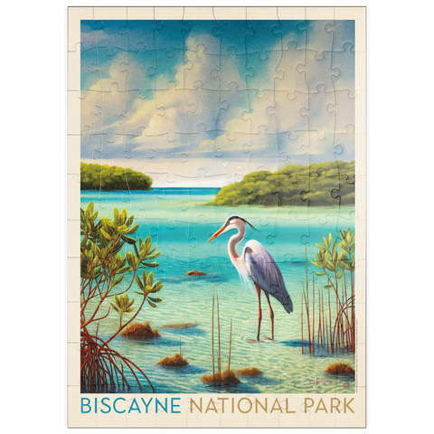 Darstellung des Puzzle Motivs Biscayne National Park: Unter den Mangroven puzzleplate Biscayne National Park: Among The Mangroves, Vintage Poster 100 Puzzle