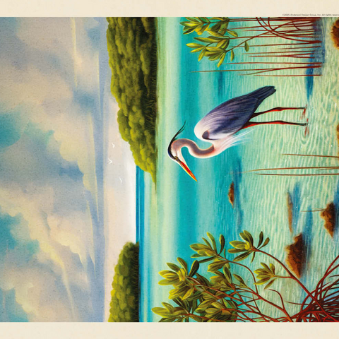 Darstellung des Puzzle Motivs Biscayne National Park: Unter den Mangroven Biscayne National Park: Among The Mangroves, Vintage Poster 100 Puzzle 3D Modell