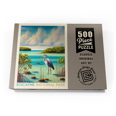 Darstellung des Puzzle Motivs Biscayne National Park: Unter den Mangroven Biscayne National Park: Among The Mangroves, Vintage Poster 500 Puzzle Schachtel Ansicht3