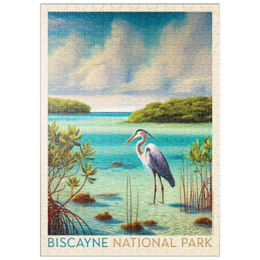 Darstellung des Puzzle Motivs puzzleplate Biscayne National Park: Among The Mangroves, Vintage Poster 500 Puzzle