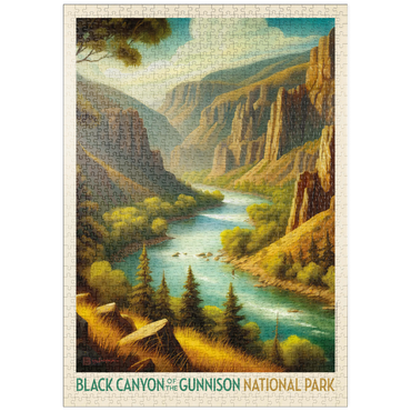 Darstellung des Puzzle Motivs puzzleplate Black Canyon of the Gunnison National Park: Summer Splendor, Vintage Poster 1000 Puzzle
