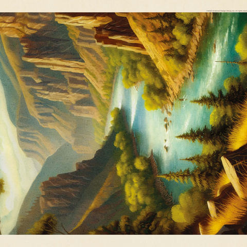 Darstellung des Puzzle Motivs Black Canyon of the Gunnison National Park: Sommerpracht Black Canyon of the Gunnison National Park: Summer Splendor, Vintage Poster 1000 Puzzle 3D Modell