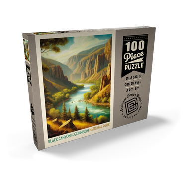 Darstellung des Puzzle Motivs Black Canyon of the Gunnison National Park: Summer Splendor, Vintage Poster 100 Puzzle Schachtel Ansicht2