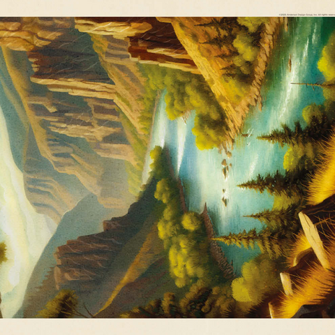 Darstellung des Puzzle Motivs Black Canyon of the Gunnison National Park: Sommerpracht Black Canyon of the Gunnison National Park: Summer Splendor, Vintage Poster 100 Puzzle 3D Modell