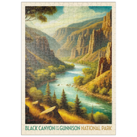 Darstellung des Puzzle-Motivs Black Canyon of the Gunnison National Park: Sommerpracht – Puzzleteile: 500