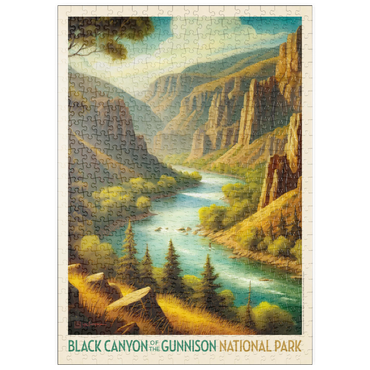 Darstellung des Puzzle Motivs puzzleplate Black Canyon of the Gunnison National Park: Summer Splendor, Vintage Poster 500 Puzzle