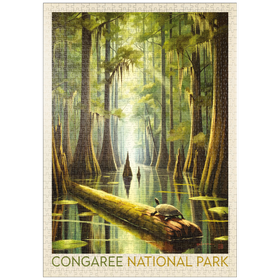 Darstellung des Puzzle Motivs Congaree National Park: Schildkrötenzeit - Puzzleteile: 1000