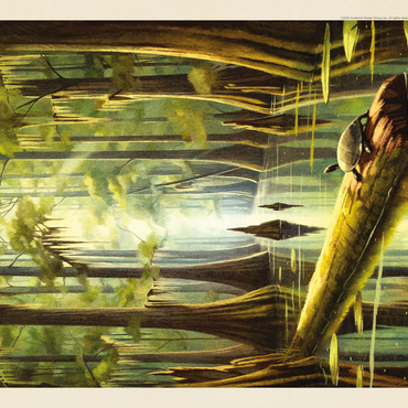 Darstellung des Puzzle Motivs Congaree National Park: Turtle Time, Vintage Poster 1000 Puzzle 3D Modell