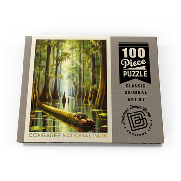 Darstellung des Puzzle Motivs Congaree National Park: Turtle Time, Vintage Poster 100 Puzzle Schachtel Ansicht3