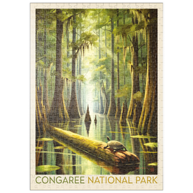 Darstellung des Puzzle Motivs Congaree National Park: Schildkrötenzeit - Puzzleteile: 500