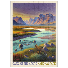 Darstellung des Puzzle Motivs Gates Of The Arctic National Park: Fuchs bei Dämmerung - Puzzleteile: 100