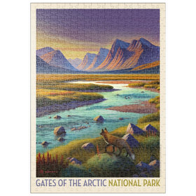 Darstellung des Puzzle Motivs Gates Of The Arctic National Park: Fuchs bei Dämmerung - Puzzleteile: 500