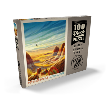 Darstellung des Puzzle Motivs Petrified Forest National Park: Windswept Wonders, Vintage Poster 100 Puzzle Schachtel Ansicht2