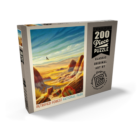 Darstellung des Puzzle Motivs Petrified Forest National Park: Vom Winde verweht Petrified Forest National Park: Windswept Wonders, Vintage Poster 200 Puzzle Schachtel Ansicht2