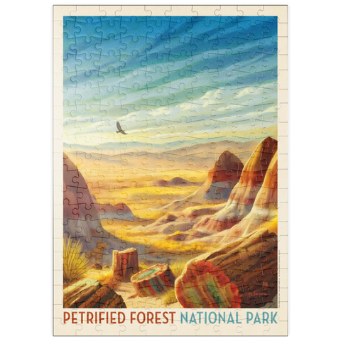 Darstellung des Puzzle Motivs Petrified Forest National Park: Vom Winde verweht puzzleplate Petrified Forest National Park: Windswept Wonders, Vintage Poster 200 Puzzle