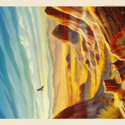 Darstellung des Puzzle Motivs Petrified Forest National Park: Vom Winde verweht Petrified Forest National Park: Windswept Wonders, Vintage Poster 500 Puzzle 3D Modell