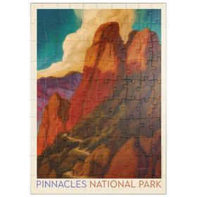 Darstellung des Puzzle Motivs Pinnacles National Park, Vintage Poster - Puzzleteile: 100