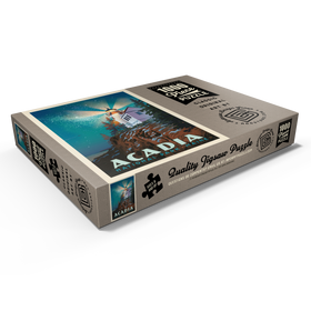 Darstellung des Puzzle Motivs Acadia National Park: Leuchtturm bei Nacht - Puzzleteile: 1000