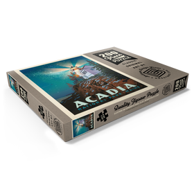 Darstellung des Puzzle Motivs Acadia National Park: Leuchtturm bei Nacht - Puzzleteile: 200