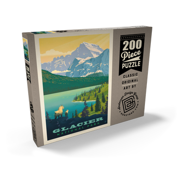 Darstellung des Puzzle Motivs Glacier National Park: Grand Overlook, Vintage Poster 200 Puzzle Schachtel Ansicht2