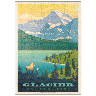 Darstellung des Puzzle Motivs puzzleplate Glacier National Park: Grand Overlook, Vintage Poster 500 Puzzle