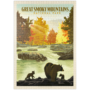 puzzleplate Great Smoky Mountains National Park: Play Time, Vintage Poster 1000 Puzzle