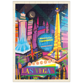 Darstellung des Puzzle Motivs Las Vegas Neon (Mod Design) - Puzzleteile: 100