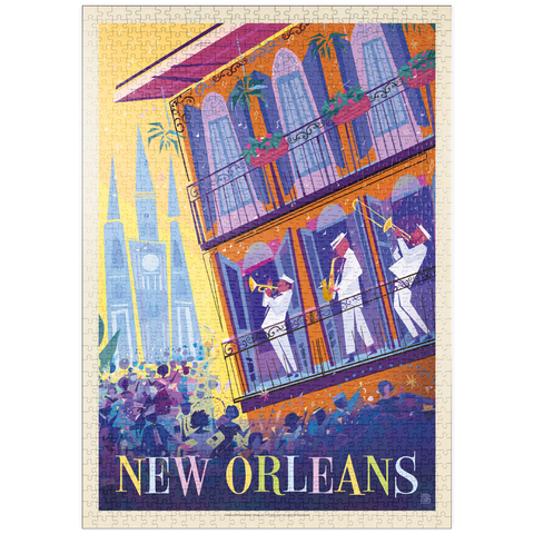 Darstellung des Puzzle Motivs New Orleans: Tanzen auf der Straße (Mod Design) puzzleplate New Orleans: Dancing In The Street (Mod Design), Vintage Poster 1000 Puzzle