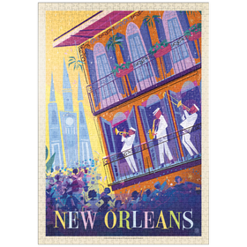 Darstellung des Puzzle Motivs New Orleans: Tanzen auf der Straße (Mod Design) - Puzzleteile: 1000