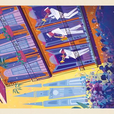 Darstellung des Puzzle Motivs New Orleans: Dancing In The Street (Mod Design), Vintage Poster 1000 Puzzle 3D Modell