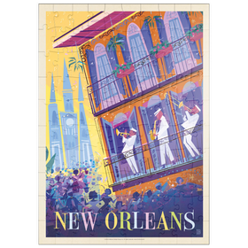 Darstellung des Puzzle Motivs New Orleans: Tanzen auf der Straße (Mod Design) - Puzzleteile: 100