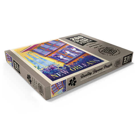Darstellung des Puzzle Motivs New Orleans: Tanzen auf der Straße (Mod Design) New Orleans: Dancing In The Street (Mod Design), Vintage Poster 200 Puzzle Schachtel Ansicht1