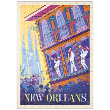 Darstellung des Puzzle Motivs puzzleplate New Orleans: Dancing In The Street (Mod Design), Vintage Poster 200 Puzzle