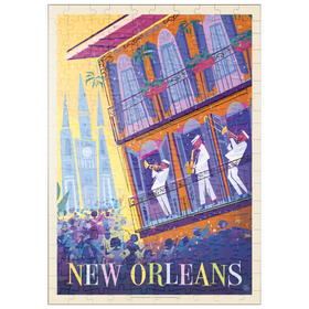 Darstellung des Puzzle Motivs New Orleans: Tanzen auf der Straße (Mod Design) - Puzzleteile: 200