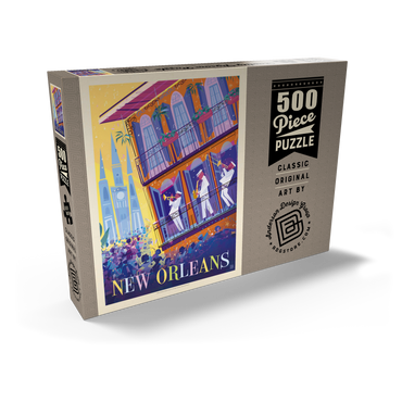 Darstellung des Puzzle Motivs New Orleans: Dancing In The Street (Mod Design), Vintage Poster 500 Puzzle Schachtel Ansicht2