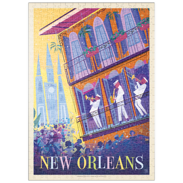 Darstellung des Puzzle Motivs puzzleplate New Orleans: Dancing In The Street (Mod Design), Vintage Poster 500 Puzzle
