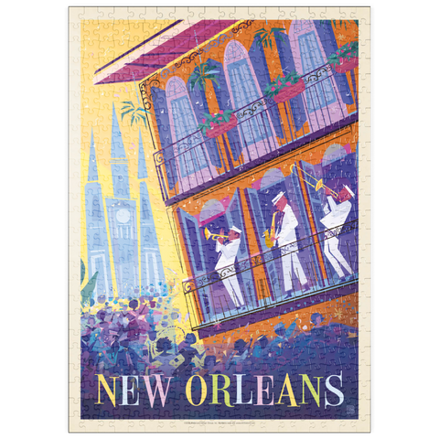 Darstellung des Puzzle Motivs New Orleans: Tanzen auf der Straße (Mod Design) puzzleplate New Orleans: Dancing In The Street (Mod Design), Vintage Poster 500 Puzzle