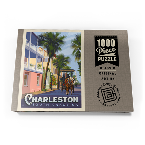 Darstellung des Puzzle Motivs Charleston, SC: Straßenszene Charleston, SC: Street Scene, Vintage Poster 1000 Puzzle Schachtel Ansicht3