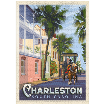Darstellung des Puzzle Motivs puzzleplate Charleston, SC: Street Scene, Vintage Poster 1000 Puzzle