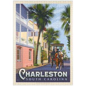 Darstellung des Puzzle Motivs Charleston, SC: Straßenszene - Puzzleteile: 1000
