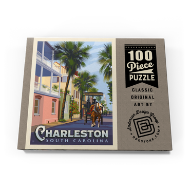 Darstellung des Puzzle Motivs Charleston, SC: Street Scene, Vintage Poster 100 Puzzle Schachtel Ansicht3