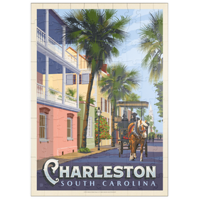 Darstellung des Puzzle Motivs Charleston, SC: Straßenszene - Puzzleteile: 100