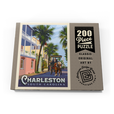 Darstellung des Puzzle Motivs Charleston, SC: Street Scene, Vintage Poster 200 Puzzle Schachtel Ansicht3
