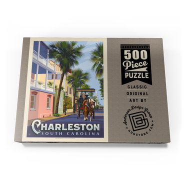 Darstellung des Puzzle Motivs Charleston, SC: Street Scene, Vintage Poster 500 Puzzle Schachtel Ansicht3